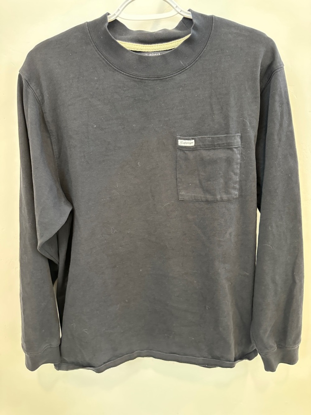 Saturdays New York City Black Pocket Long Sleeve Tee